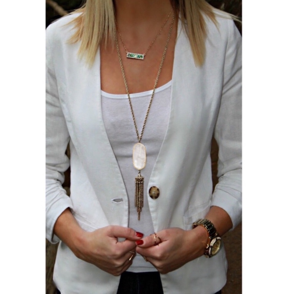 KENDRA SCOTT • Gold Rayne Mother Of Pearl Tassel Necklace - Picture 2 of 7